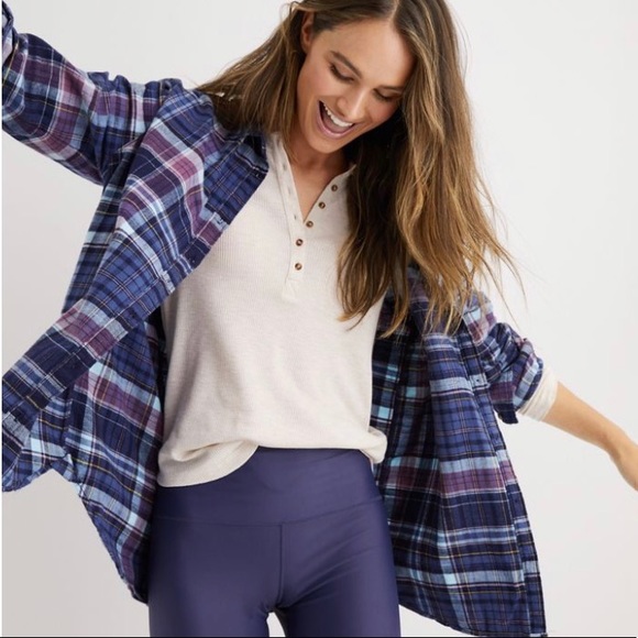 Nwt Aerie Flannel Long Sleeve Boyfriend 
